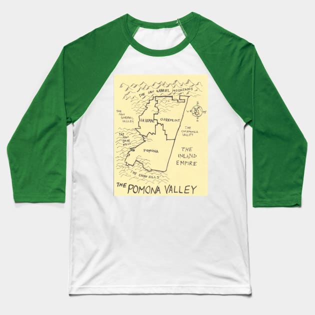 The Pomona Valley Baseball T-Shirt by PendersleighAndSonsCartography